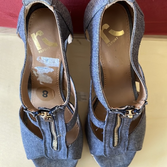Wedge heel denim look size 8 - Picture 4 of 5
